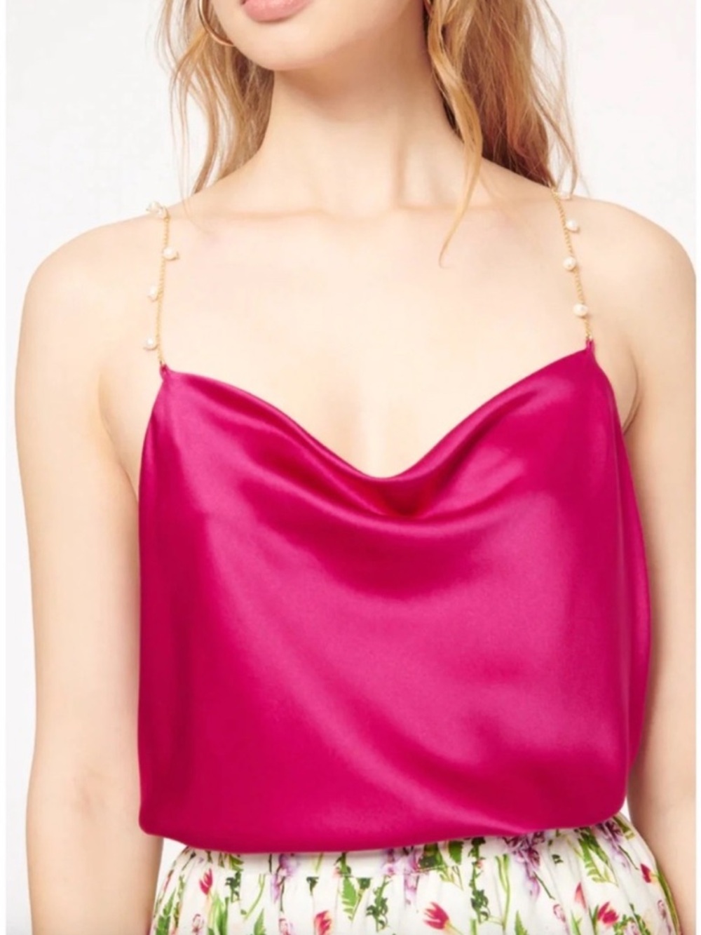 CAMI NYC The Busy Camisole Silk Pearl Strap In Raspberry Medium